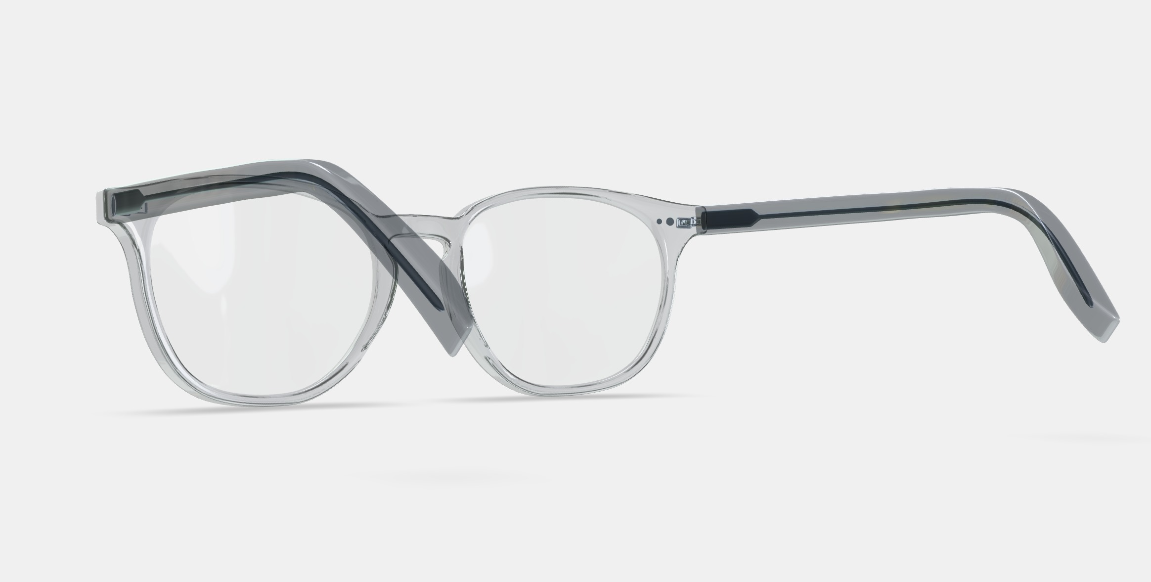 Carlton Low Bridge Fit Eyeglasses in Crystal 3D model_2