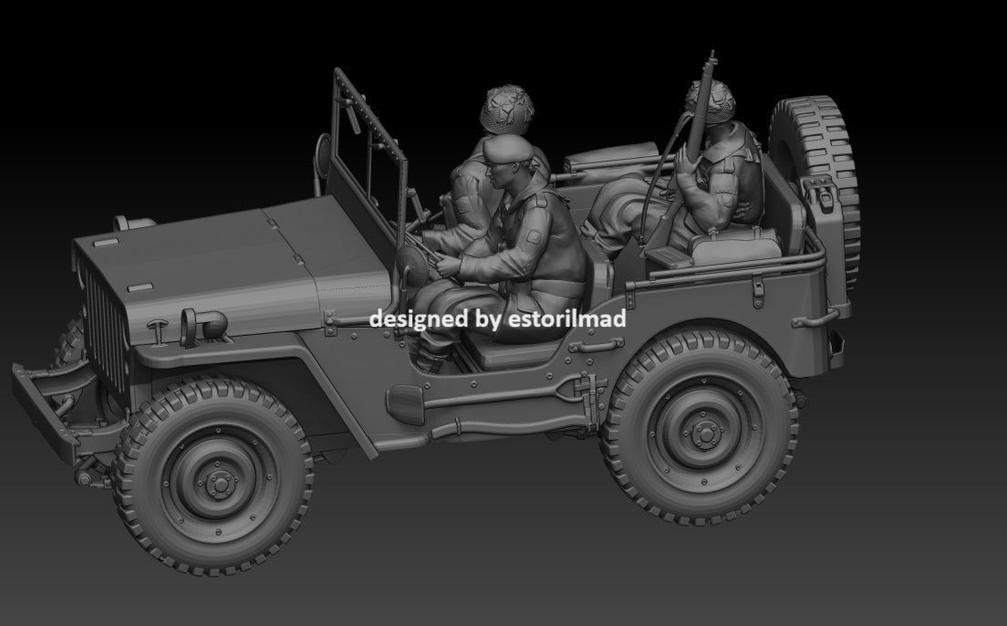 JEEP WILLY  BRITISH AIRBORNE IN ACTION 3D print model_2