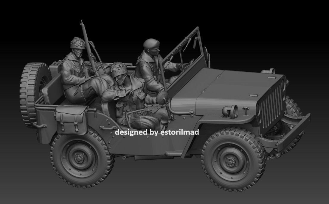 JEEP WILLY  BRITISH AIRBORNE IN ACTION 3D print model_1