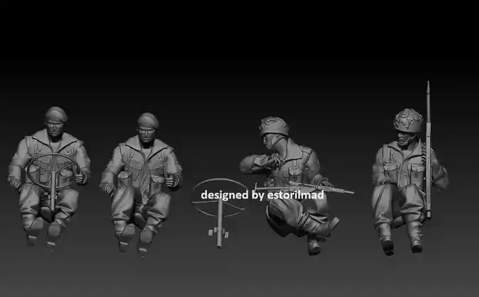 BRITISH AIRBONE MOUNTED ON JEEP