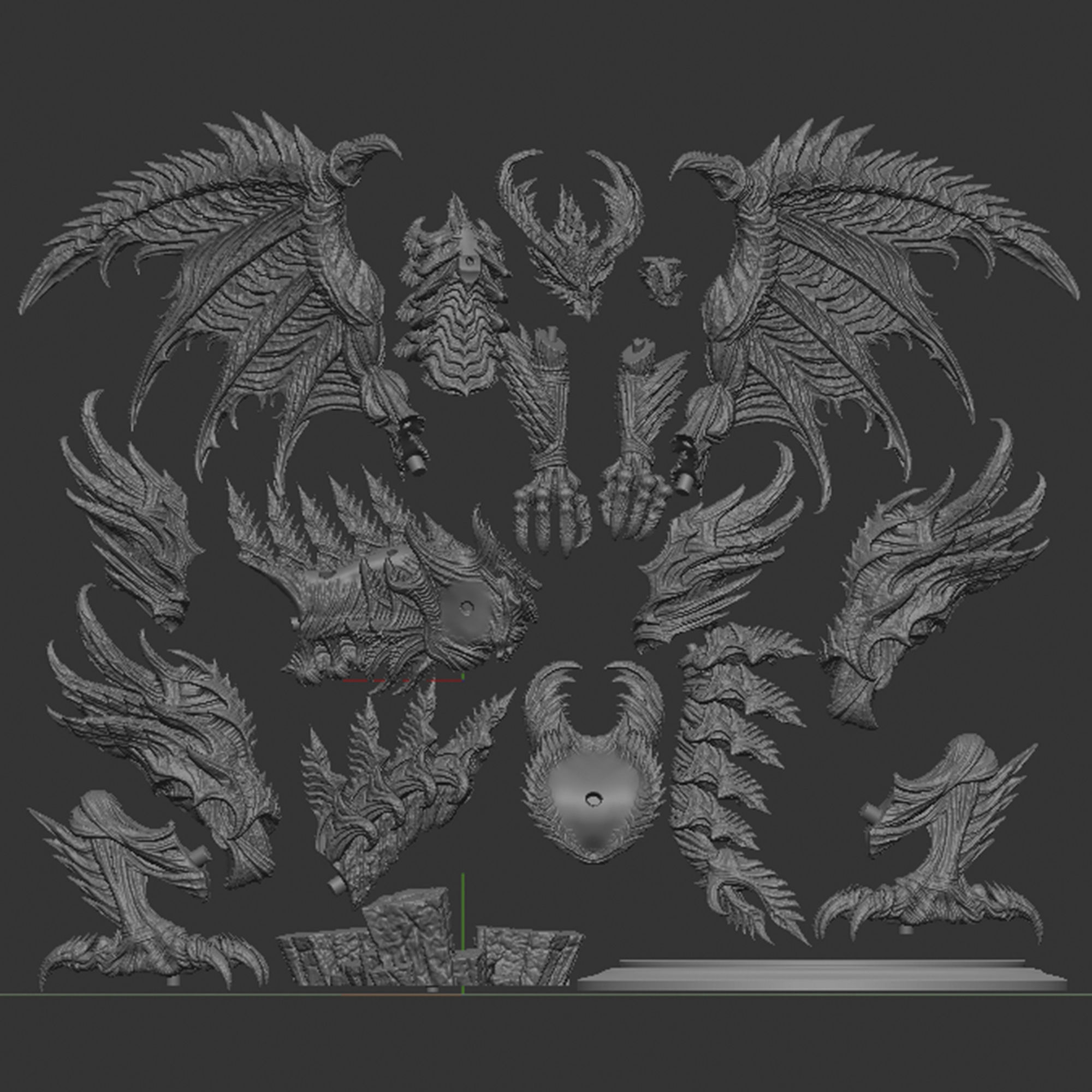 3D Game Assets 3D print model Dragon Figure  3D print model_9