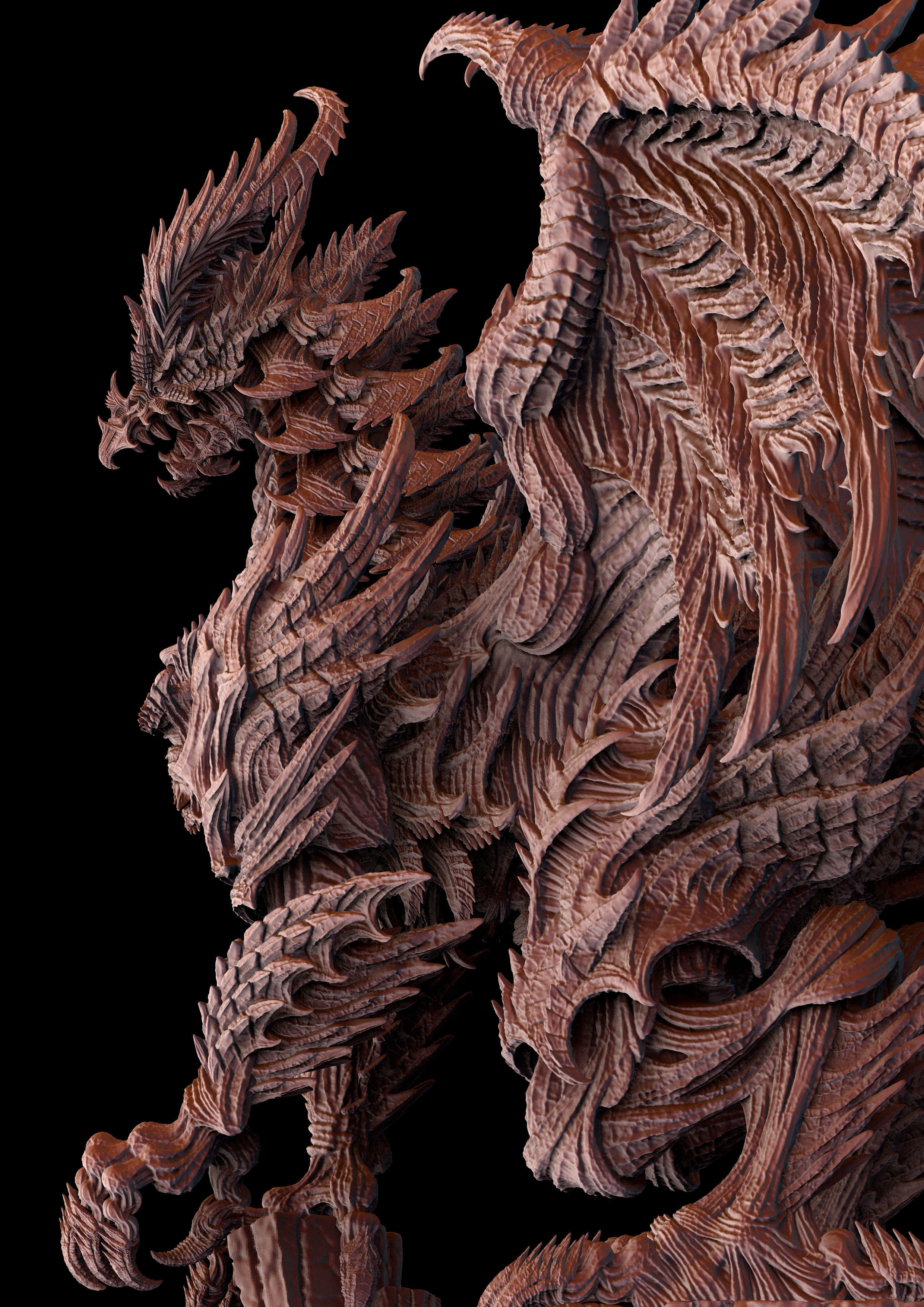 3D Game Assets 3D print model Dragon Figure  3D print model_10