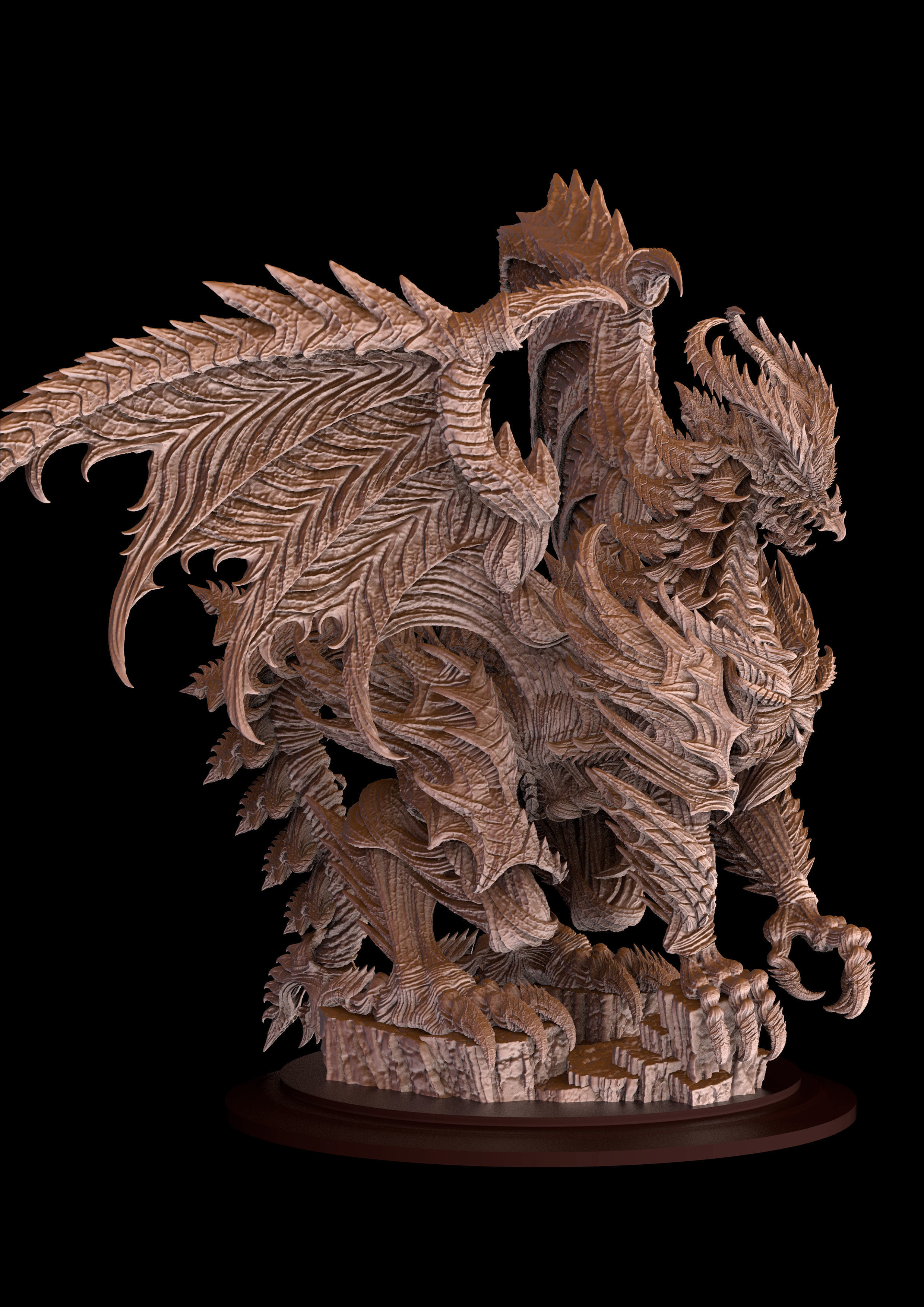 3D Game Assets 3D print model Dragon Figure  3D print model_7