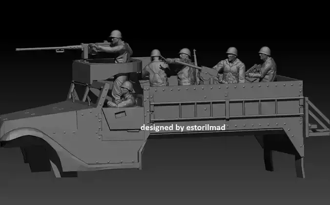6 AMERICAN SOLDIER IN HALF-TRACK ACTION