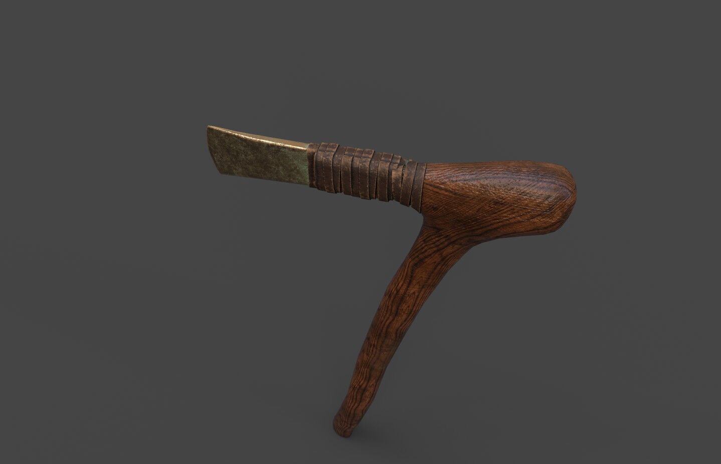 Bronze age flat axe Low-poly 3D model_7