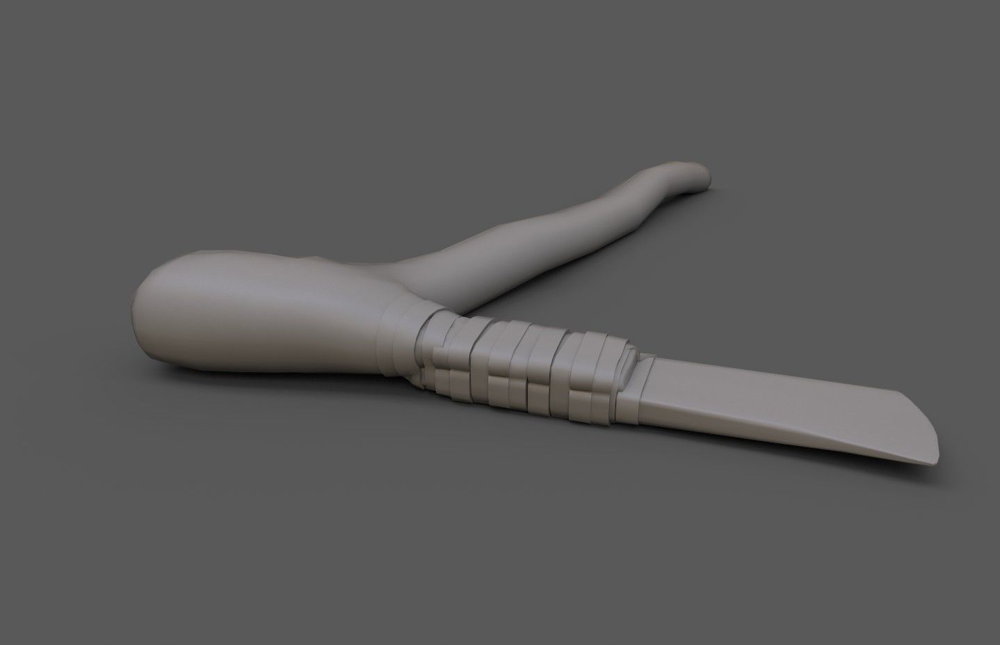 Bronze age flat axe Low-poly 3D model_19