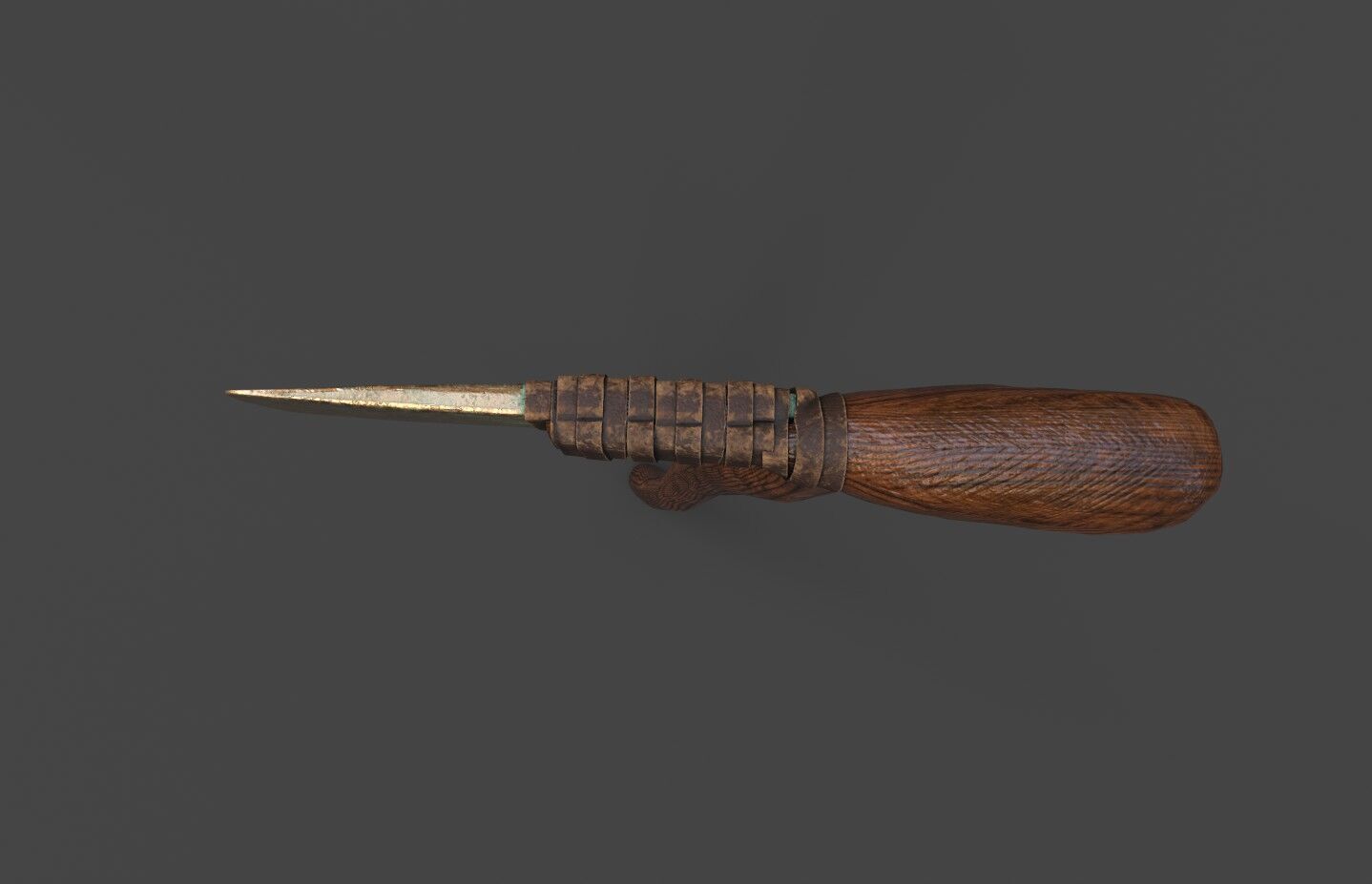 Bronze age flat axe Low-poly 3D model_14