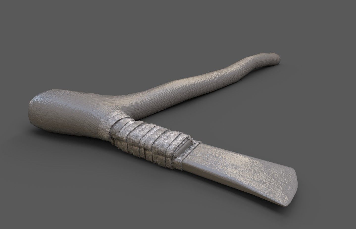 Bronze age flat axe Low-poly 3D model_16