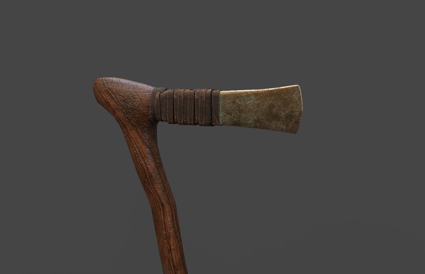 Bronze age flat axe Low-poly 3D model_11