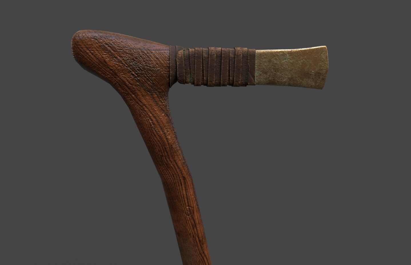 Bronze age flat axe Low-poly 3D model_10