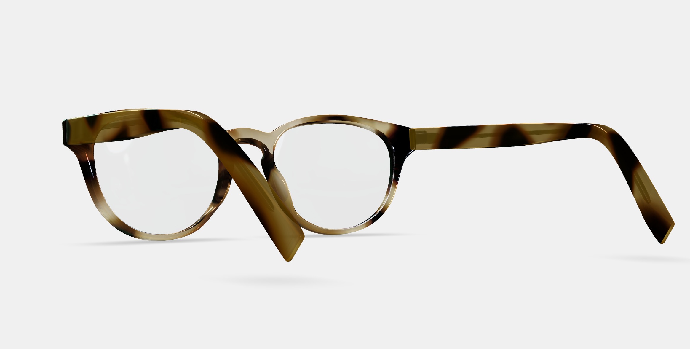 Percey Low Bridge Fit Eyeglasses in Striped Sassafras 3D model_2
