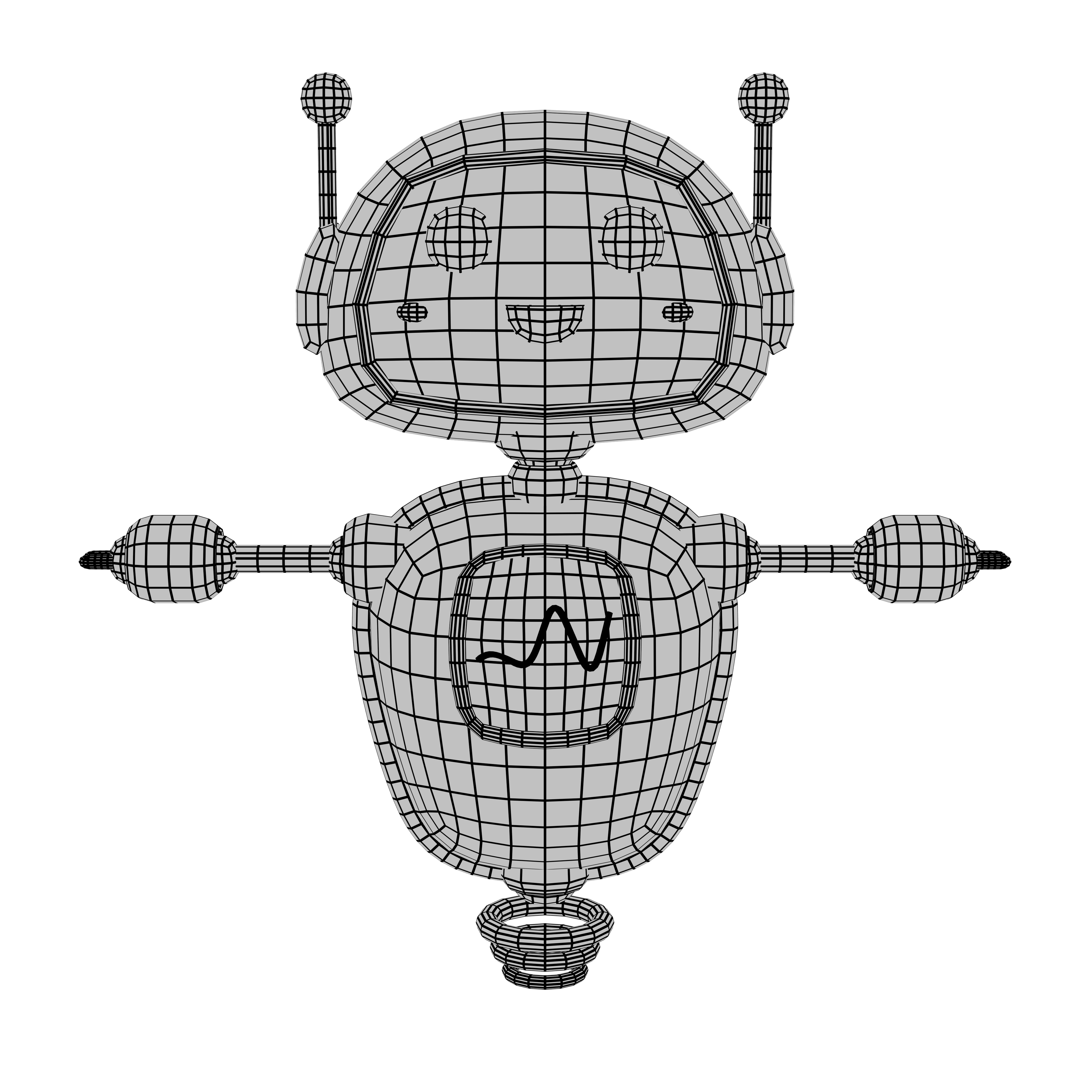 Adorable stylized robot 3D model_6