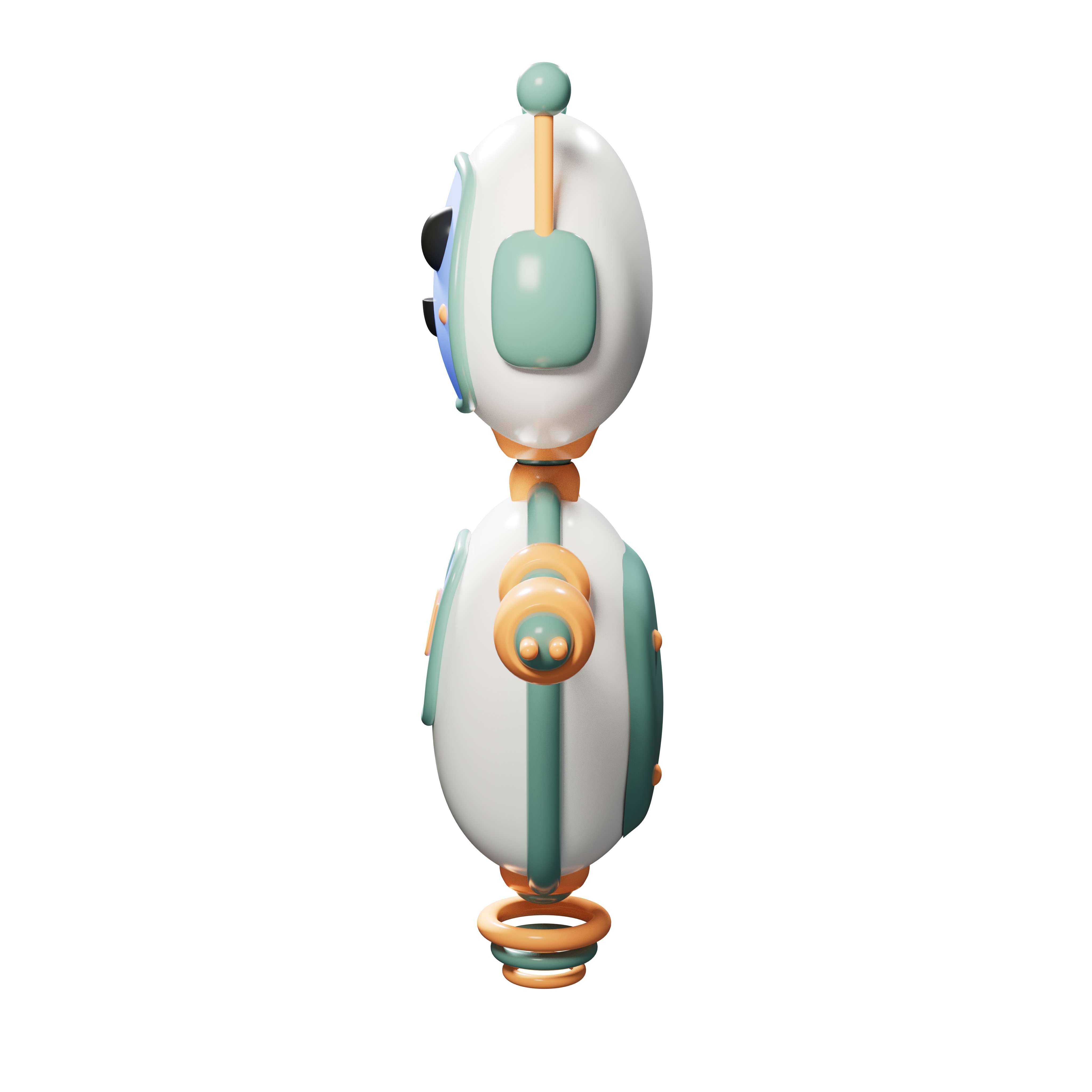 Adorable stylized robot 3D model_3