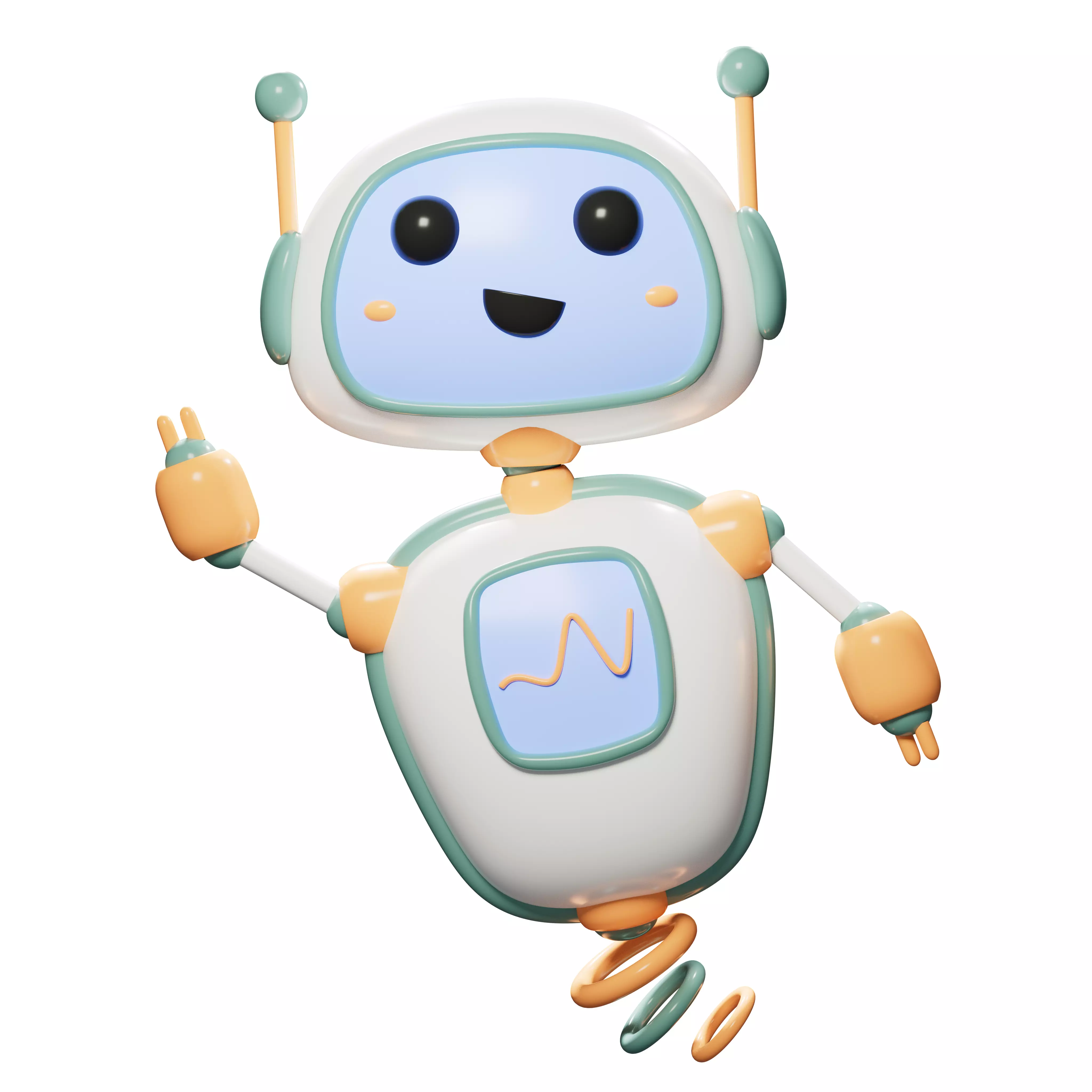 Adorable stylized robot 3D model_0