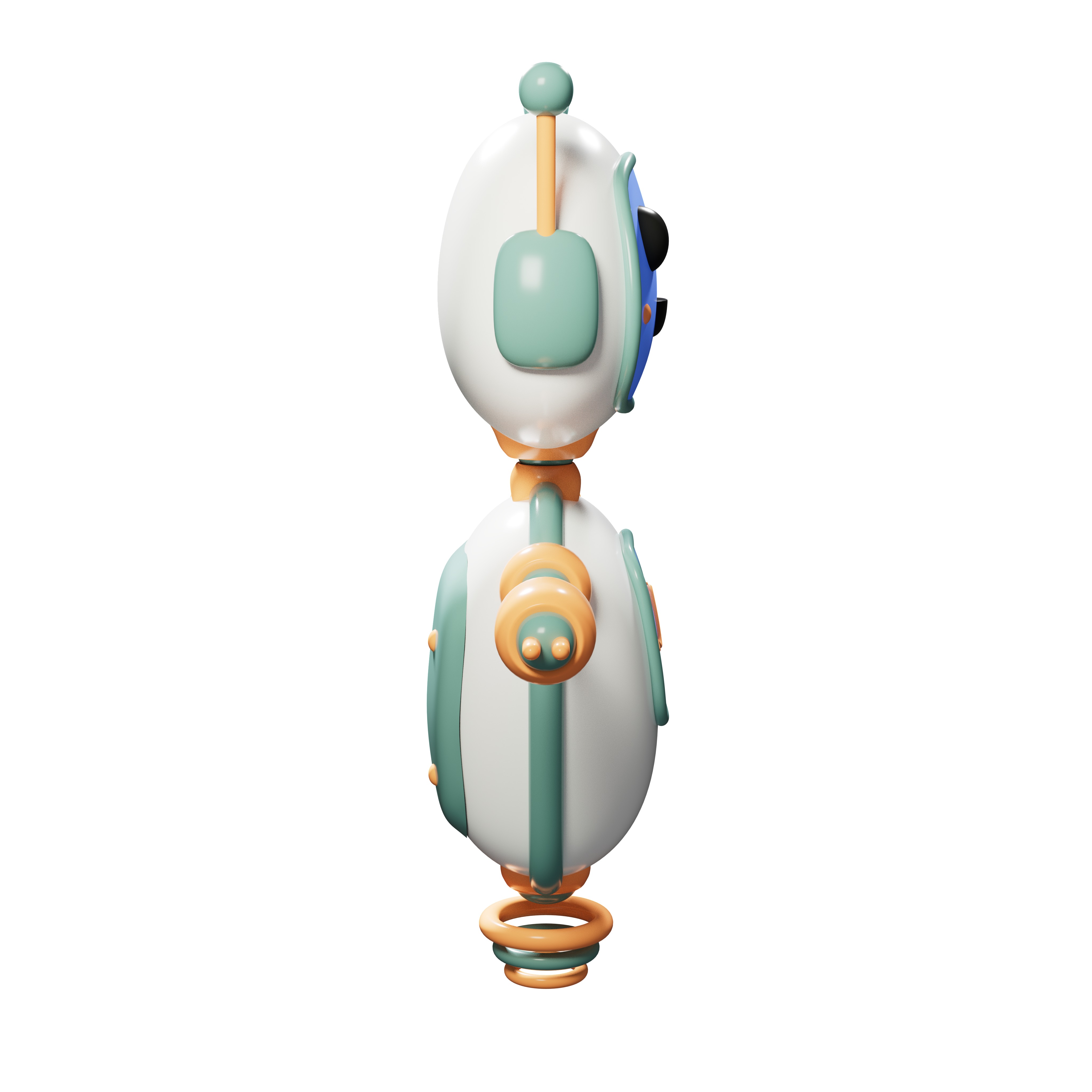 Adorable stylized robot 3D model_5
