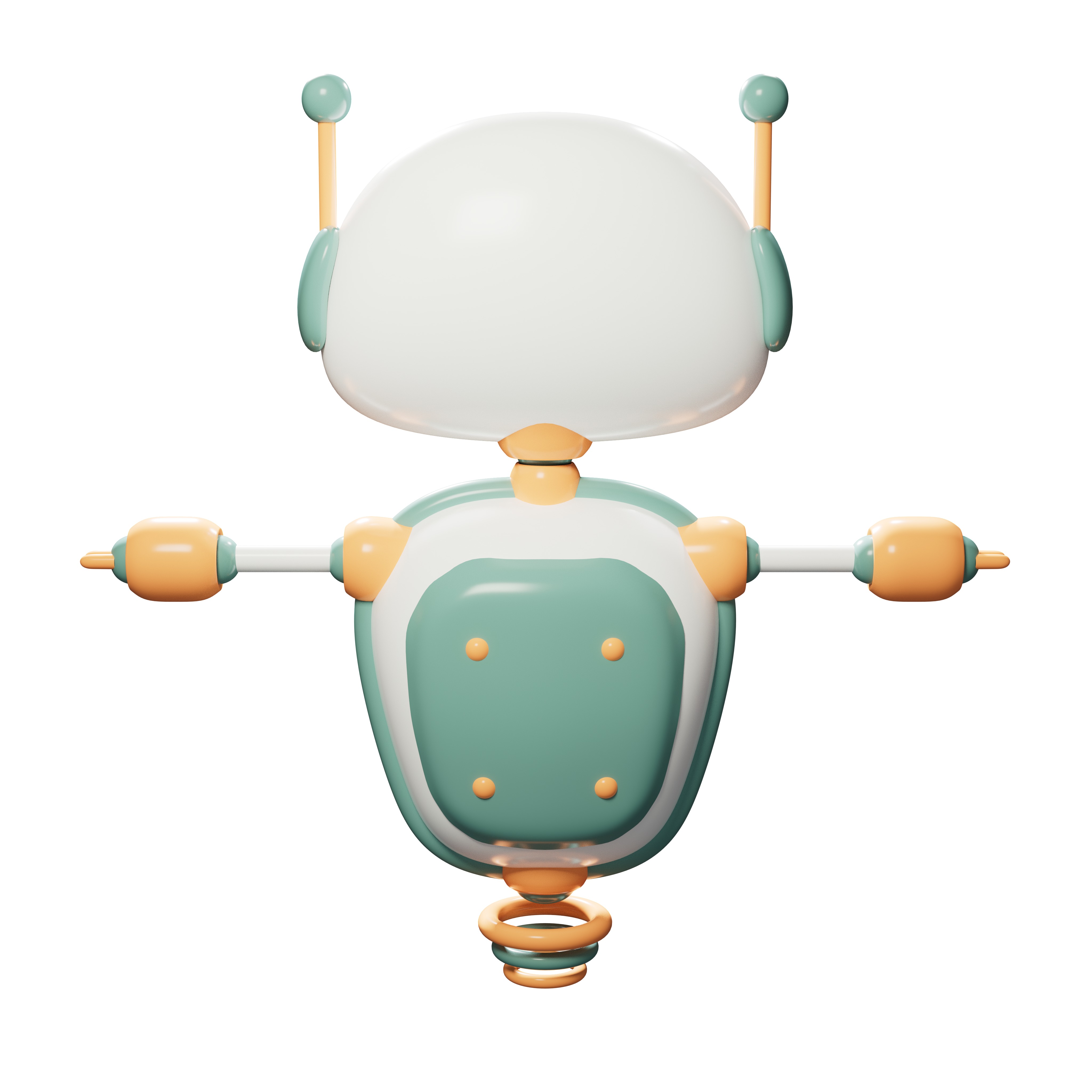 Adorable stylized robot 3D model_4