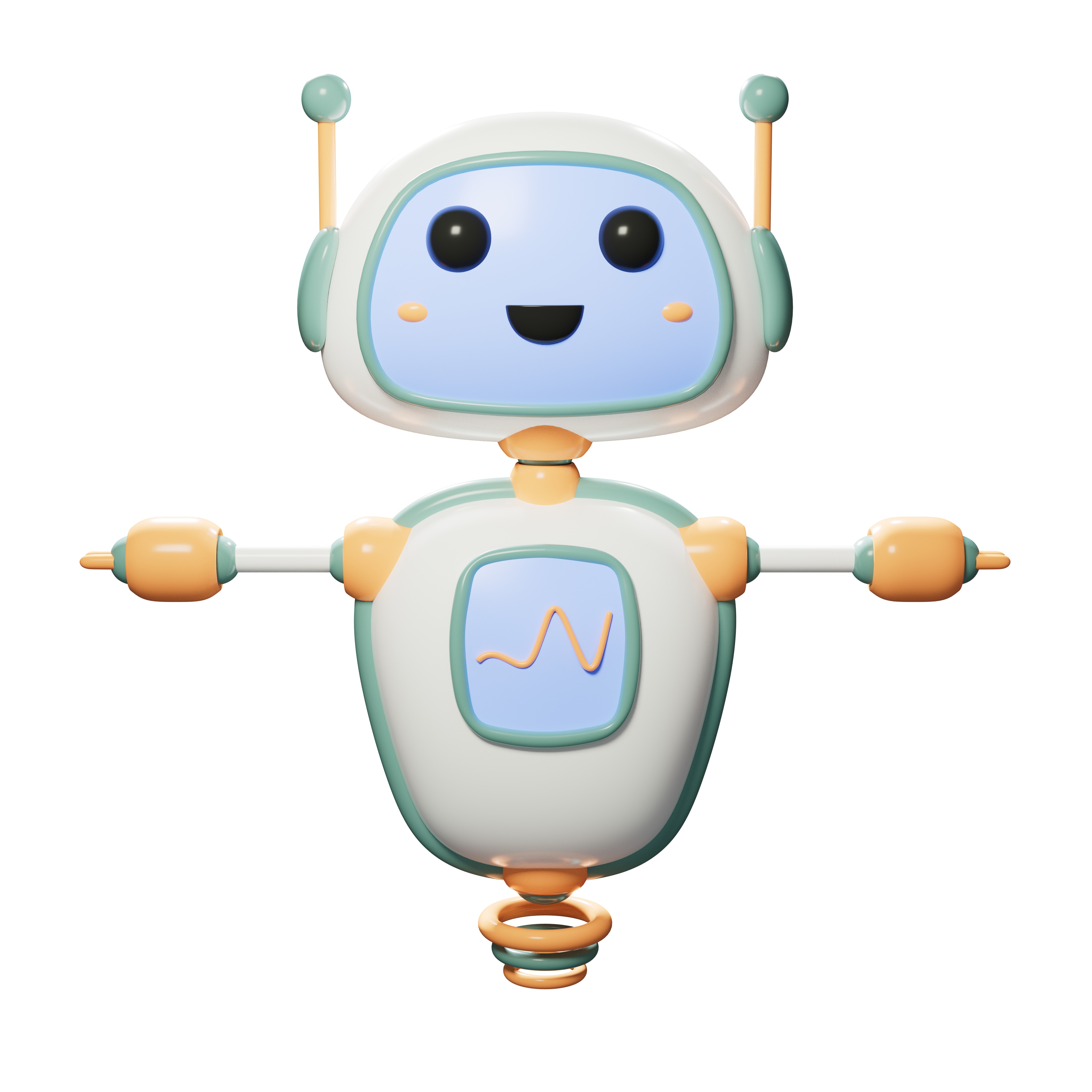Adorable stylized robot 3D model_2
