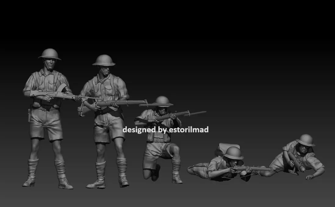  5 BRITISH SOLDIER - 8TH ARMY - EL ALAMEIN 3D print model_0