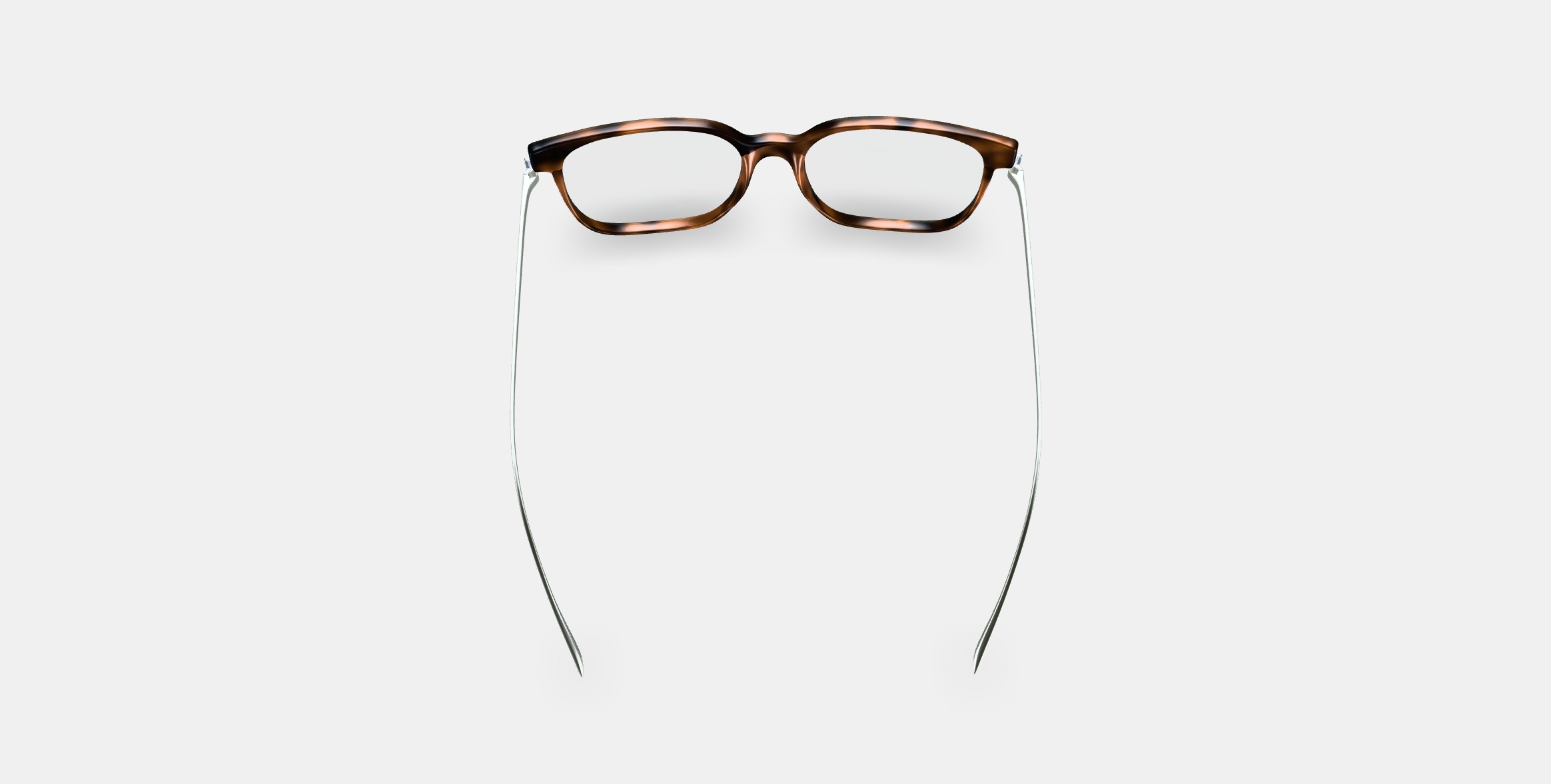 Caleb Eyeglasses in Woodgrain Tortoise with Polished Silver 3D model_2