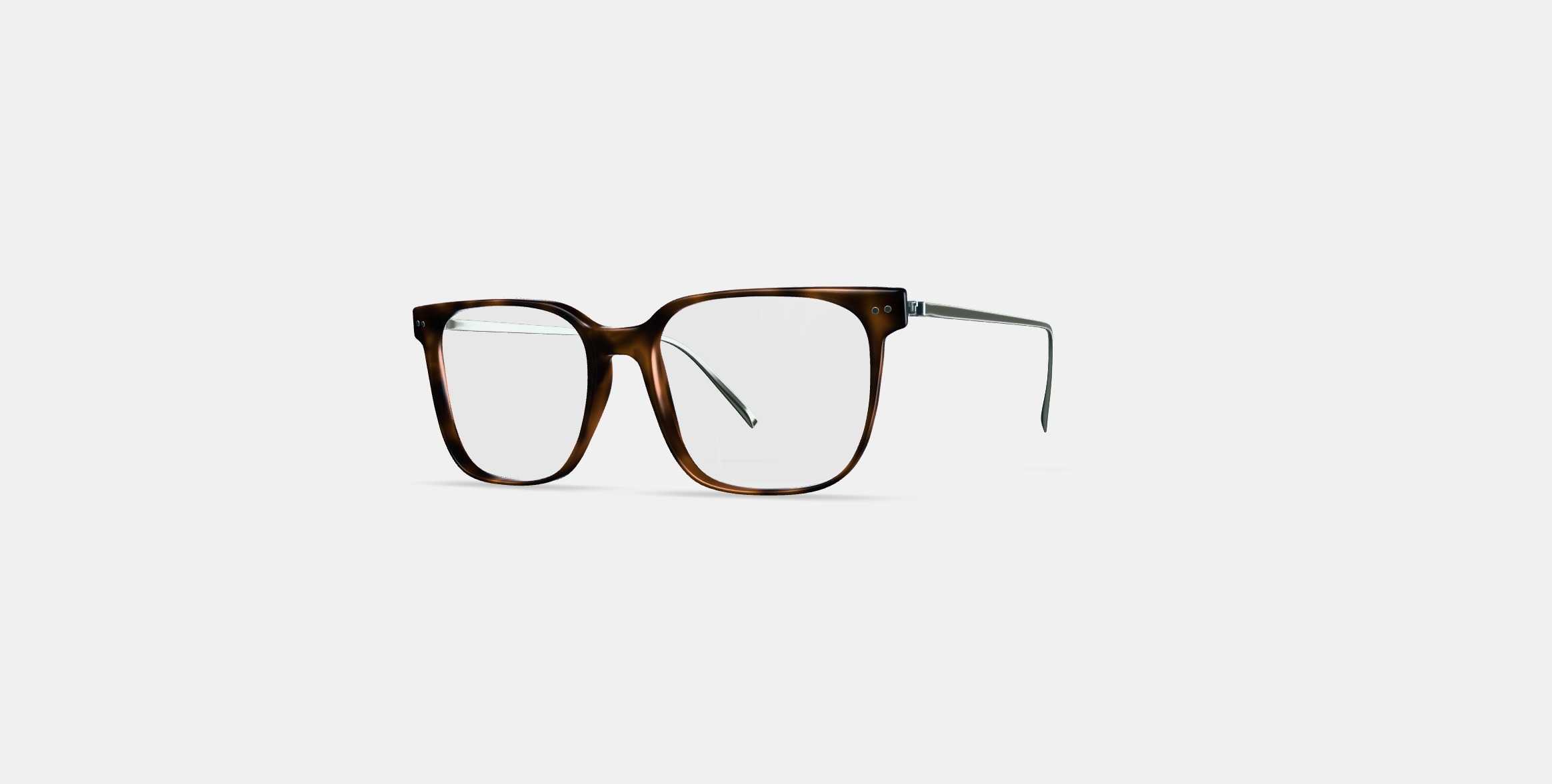 Caleb Eyeglasses in Woodgrain Tortoise with Polished Silver 3D model_12