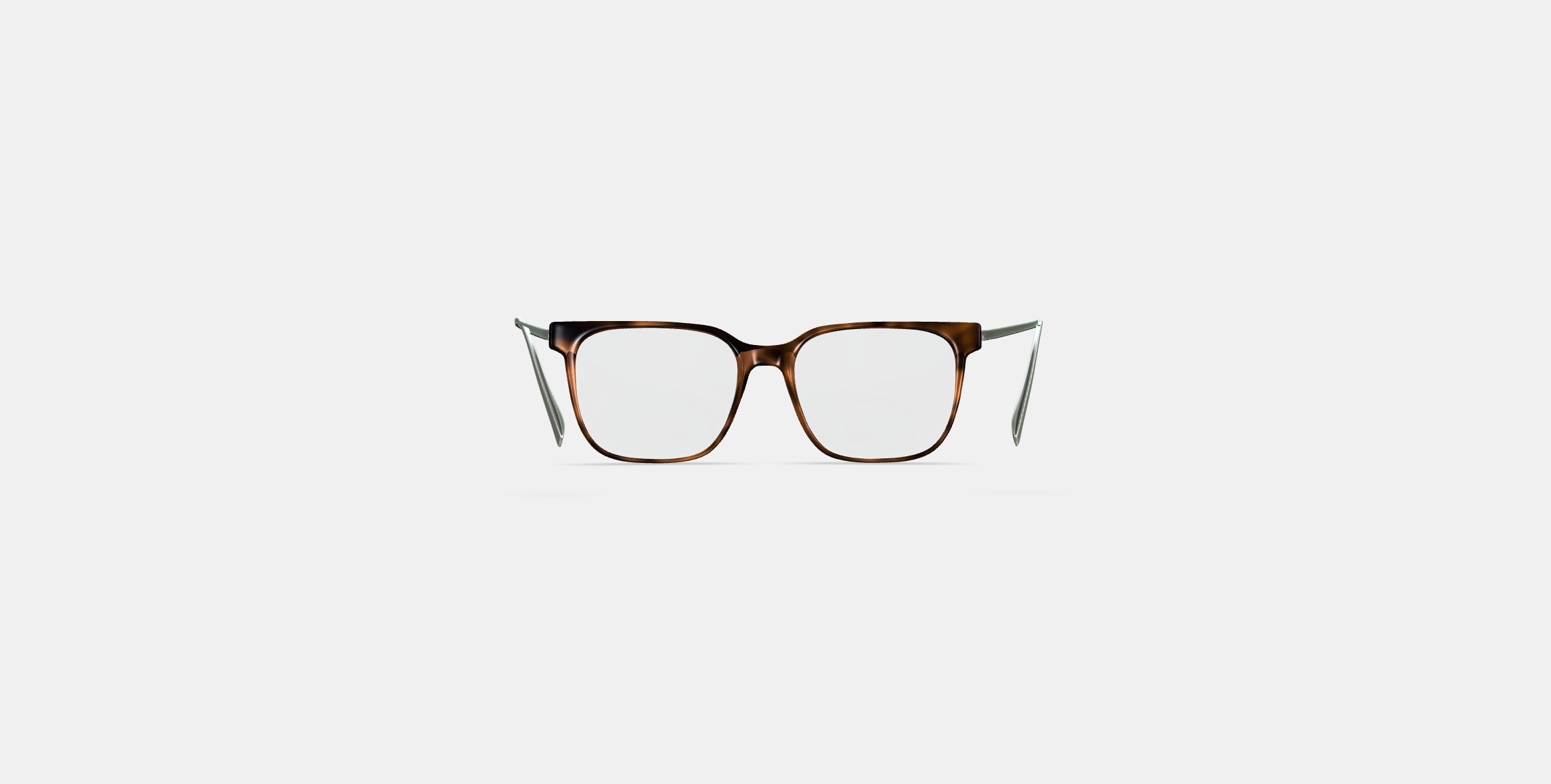 Caleb Eyeglasses in Woodgrain Tortoise with Polished Silver 3D model_14