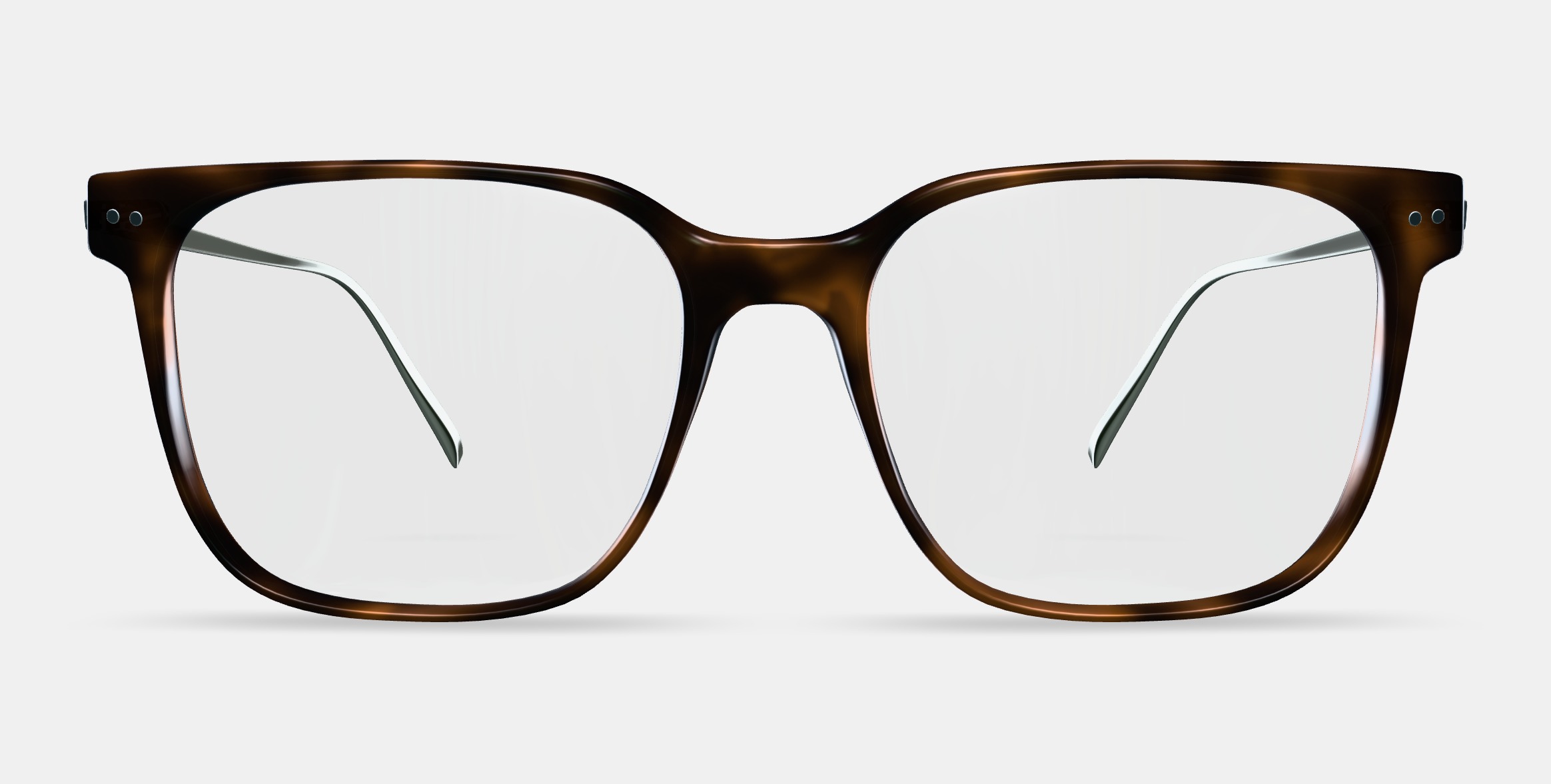 Caleb Eyeglasses in Woodgrain Tortoise with Polished Silver 3D model_11