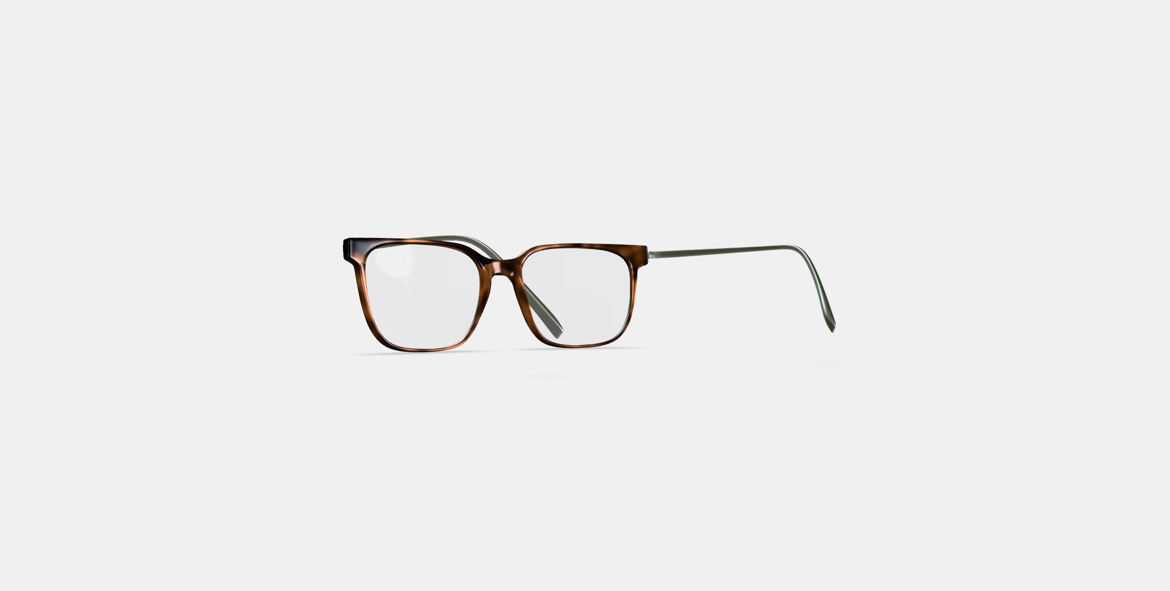 Caleb Eyeglasses in Woodgrain Tortoise with Polished Silver 3D model_16