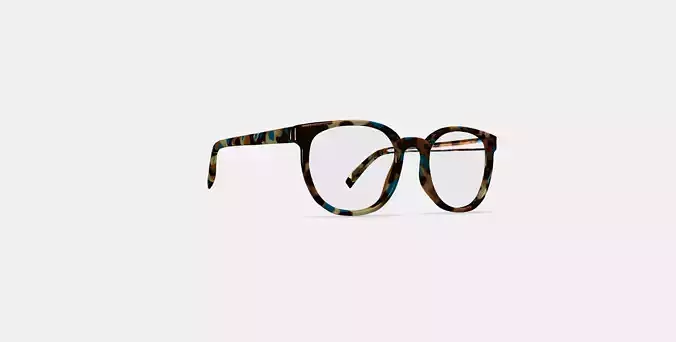 Gillian Eyeglasses in Teal Tortoise 3D model