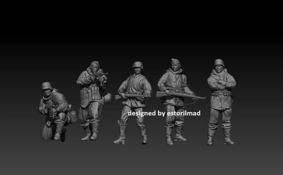 5 GERMAN SOLDIER IN STALINGRAD 3D print model_0