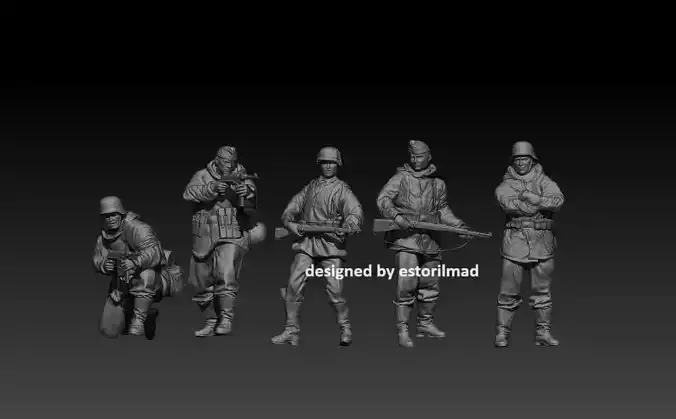 5 GERMAN SOLDIER IN STALINGRAD 3D print model