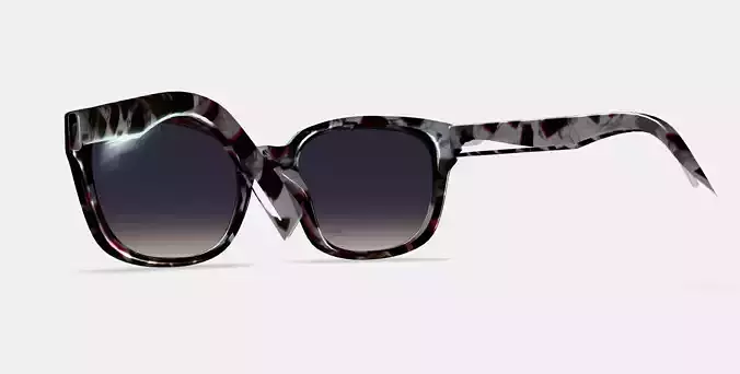 Aubrey Sunglasses in Garnet Tortoise 3D model