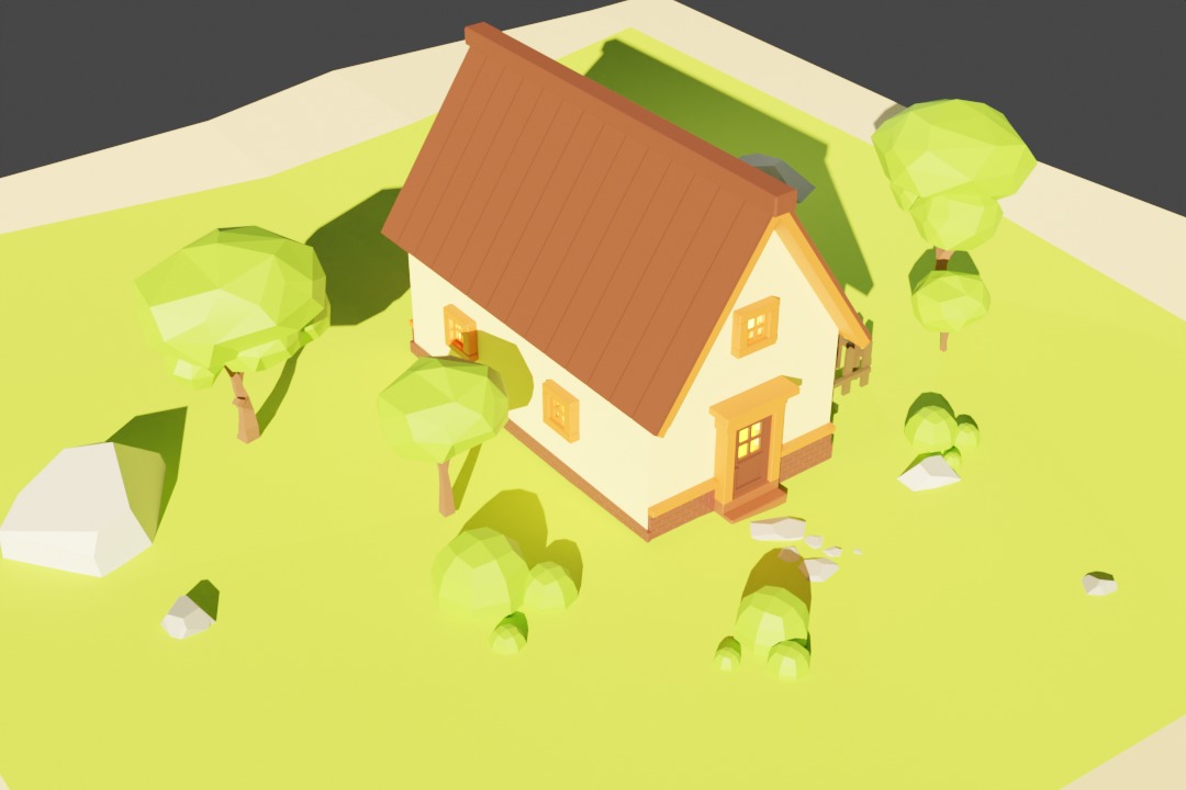 House Low-poly 3D model Low-poly 3D model_4