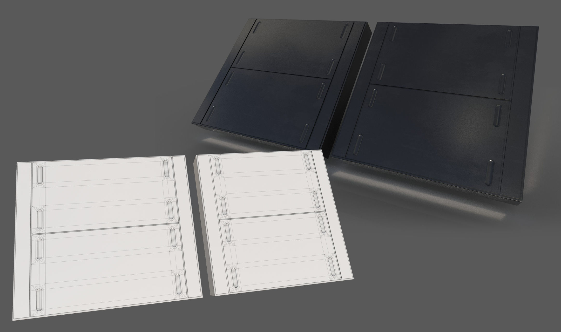 Imperial Style Corridor Asset Pack Low-poly 3D model_45