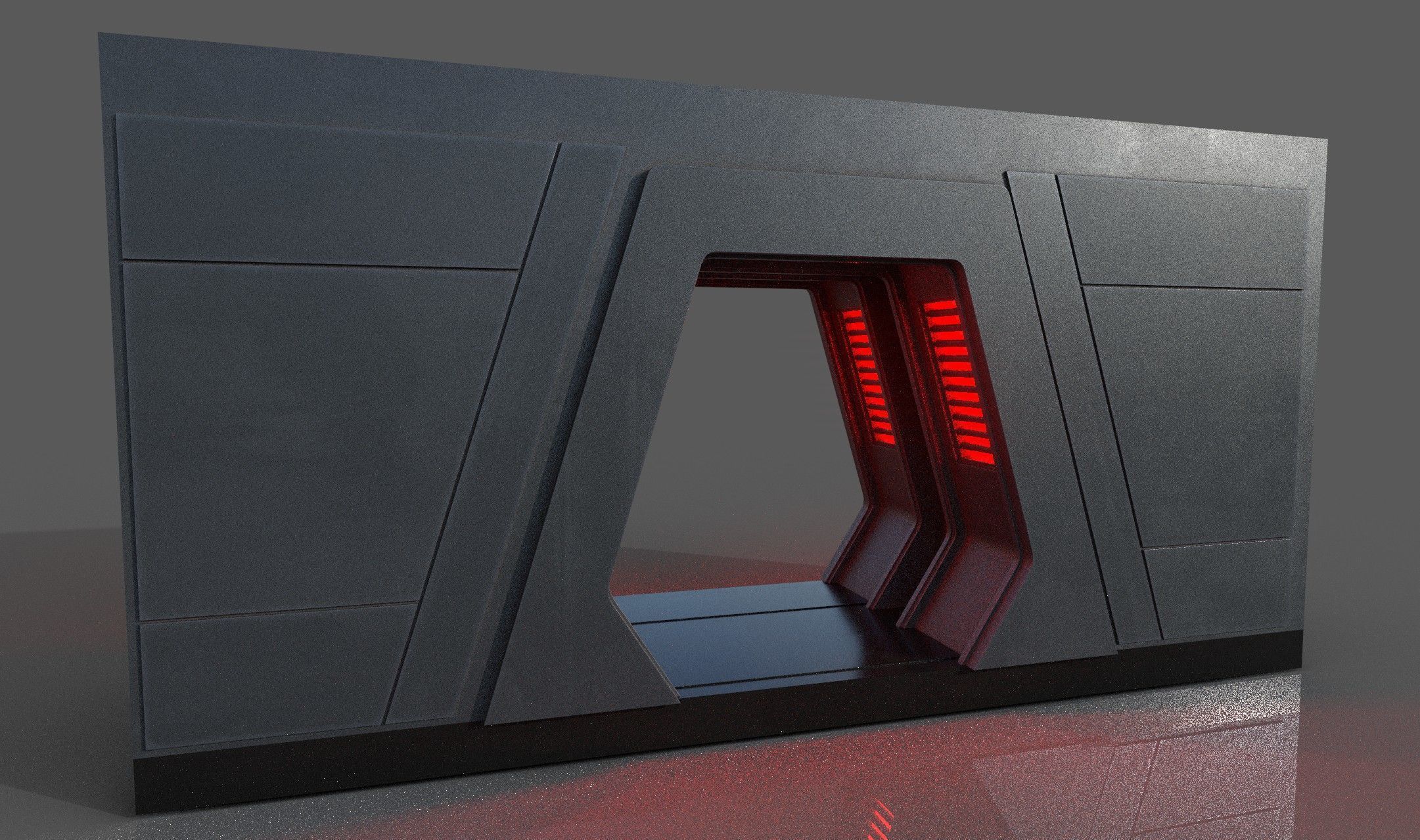 Imperial Style Corridor Asset Pack Low-poly 3D model_61