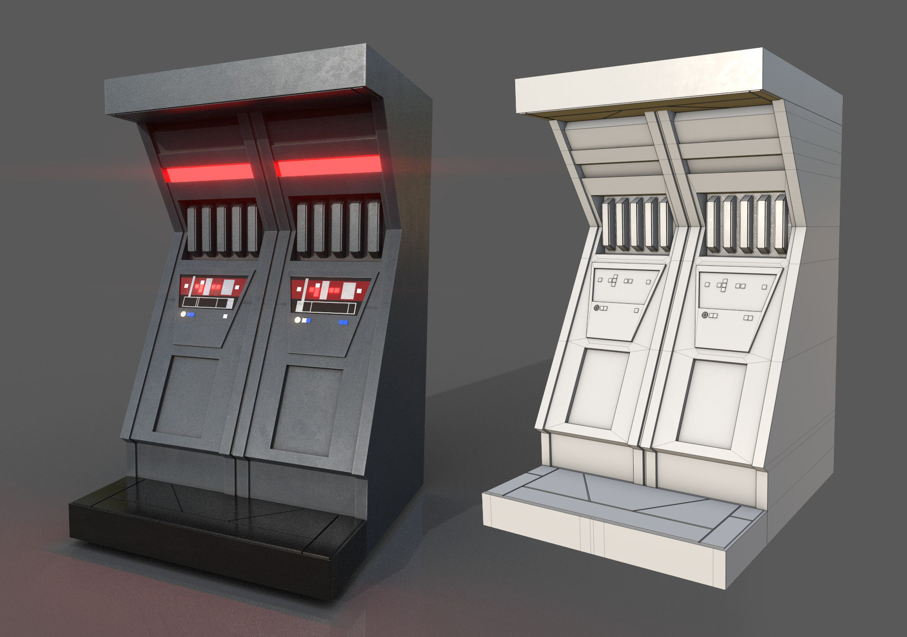 Imperial Style Corridor Asset Pack Low-poly 3D model_51