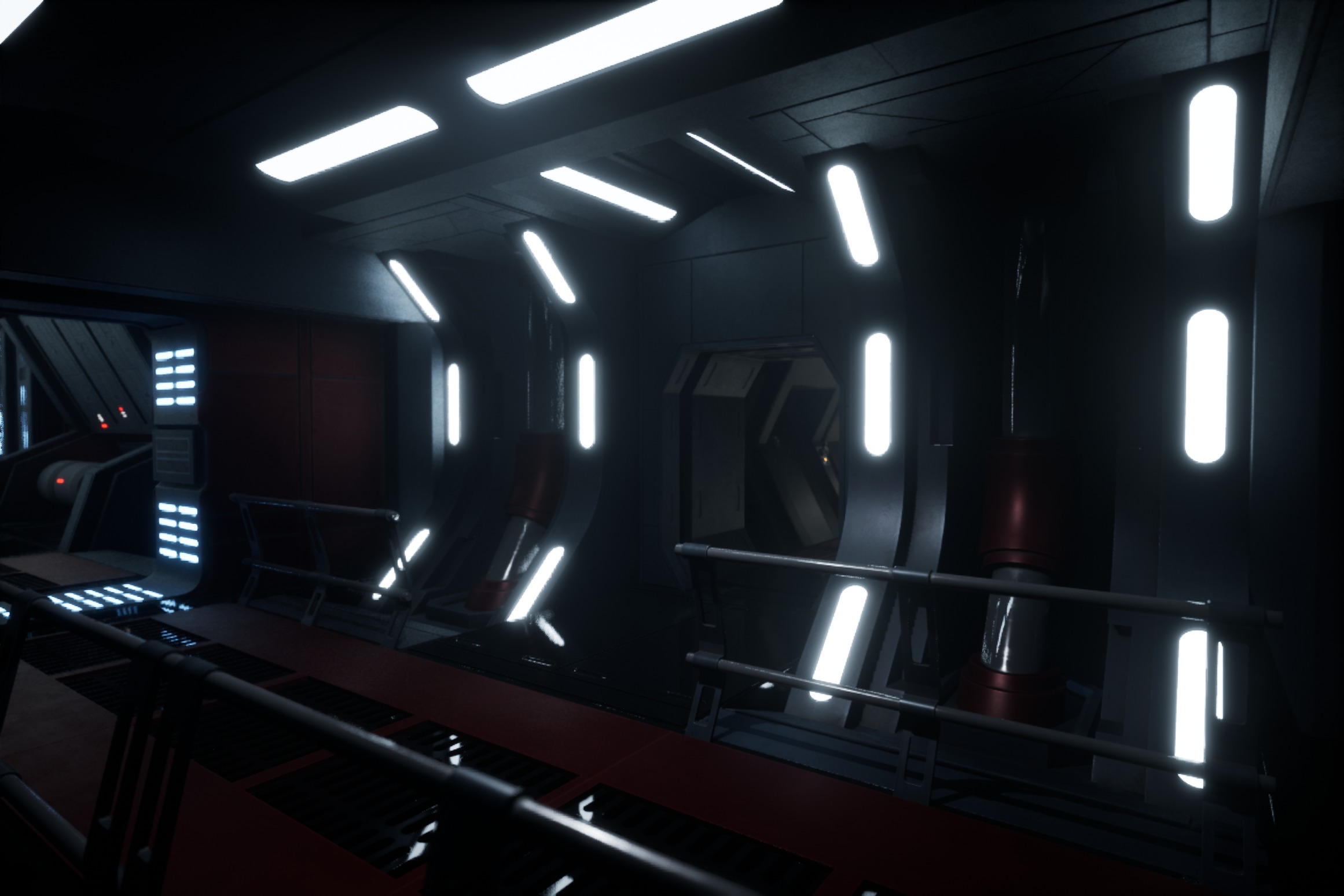 Imperial Style Corridor Asset Pack Low-poly 3D model_23