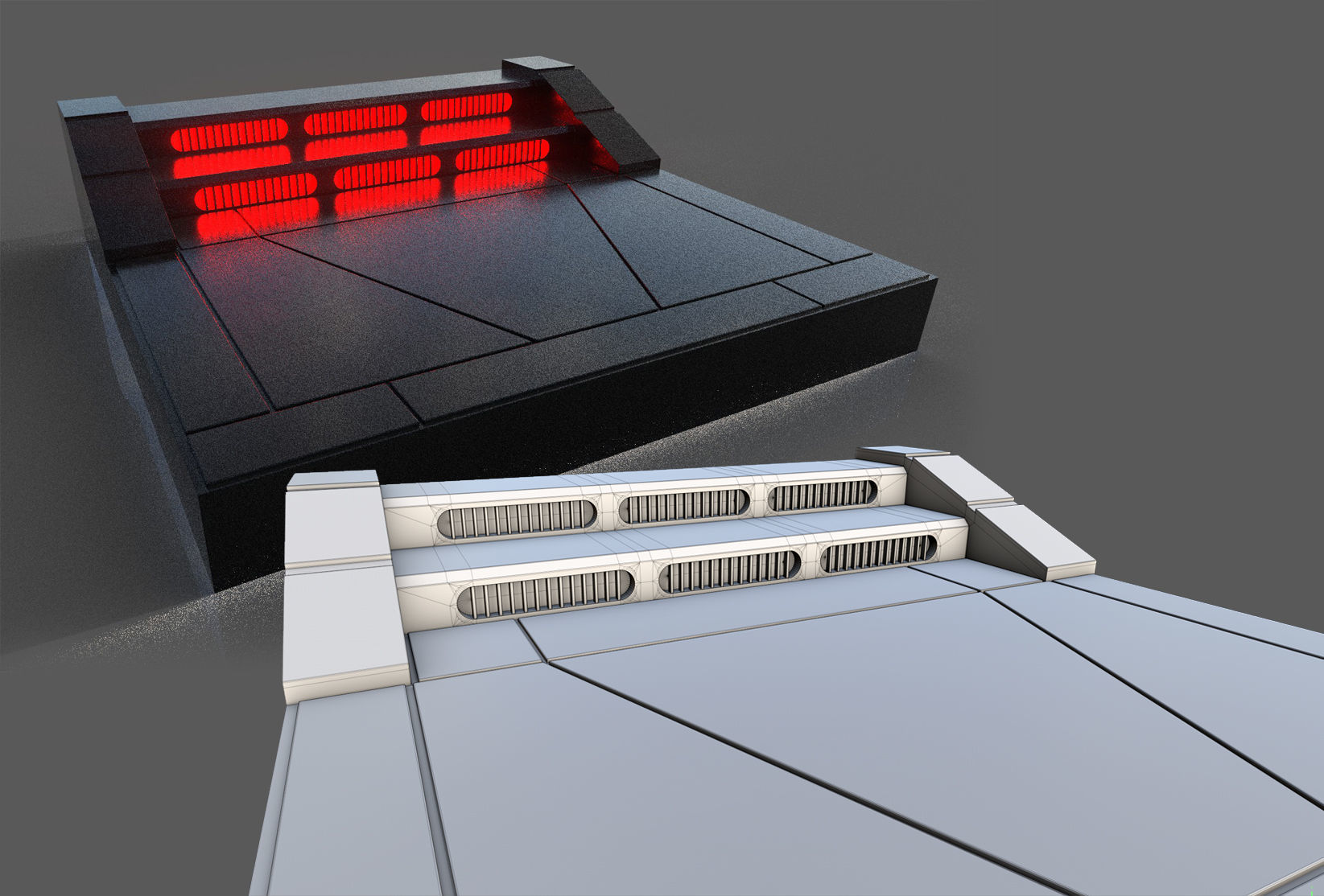 Imperial Style Corridor Asset Pack Low-poly 3D model_66