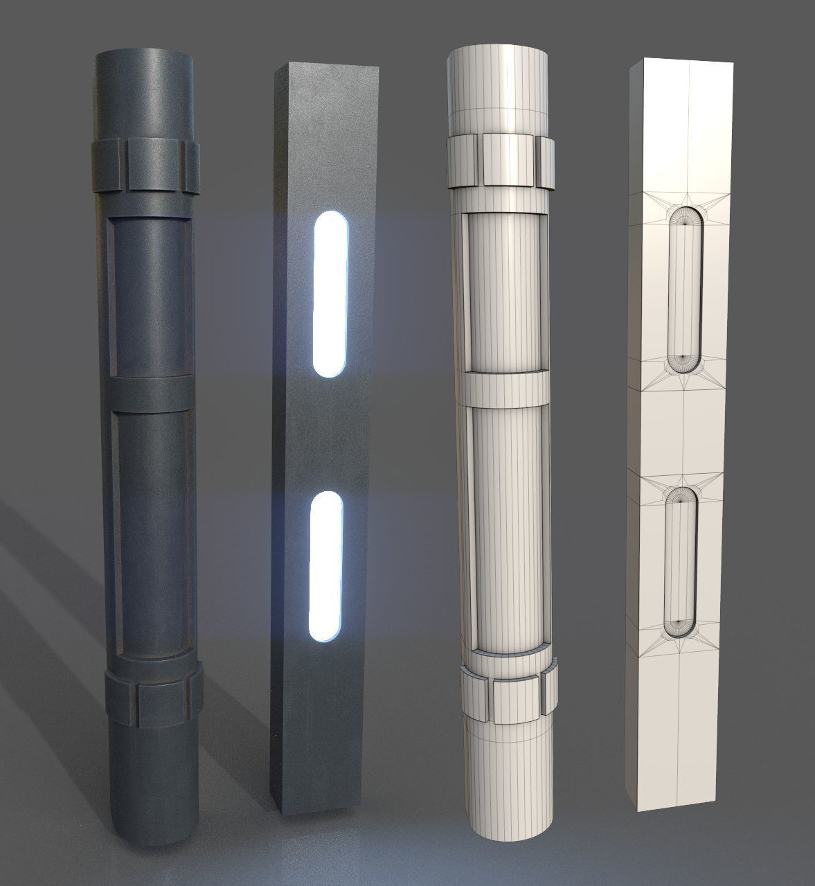 Imperial Style Corridor Asset Pack Low-poly 3D model_47