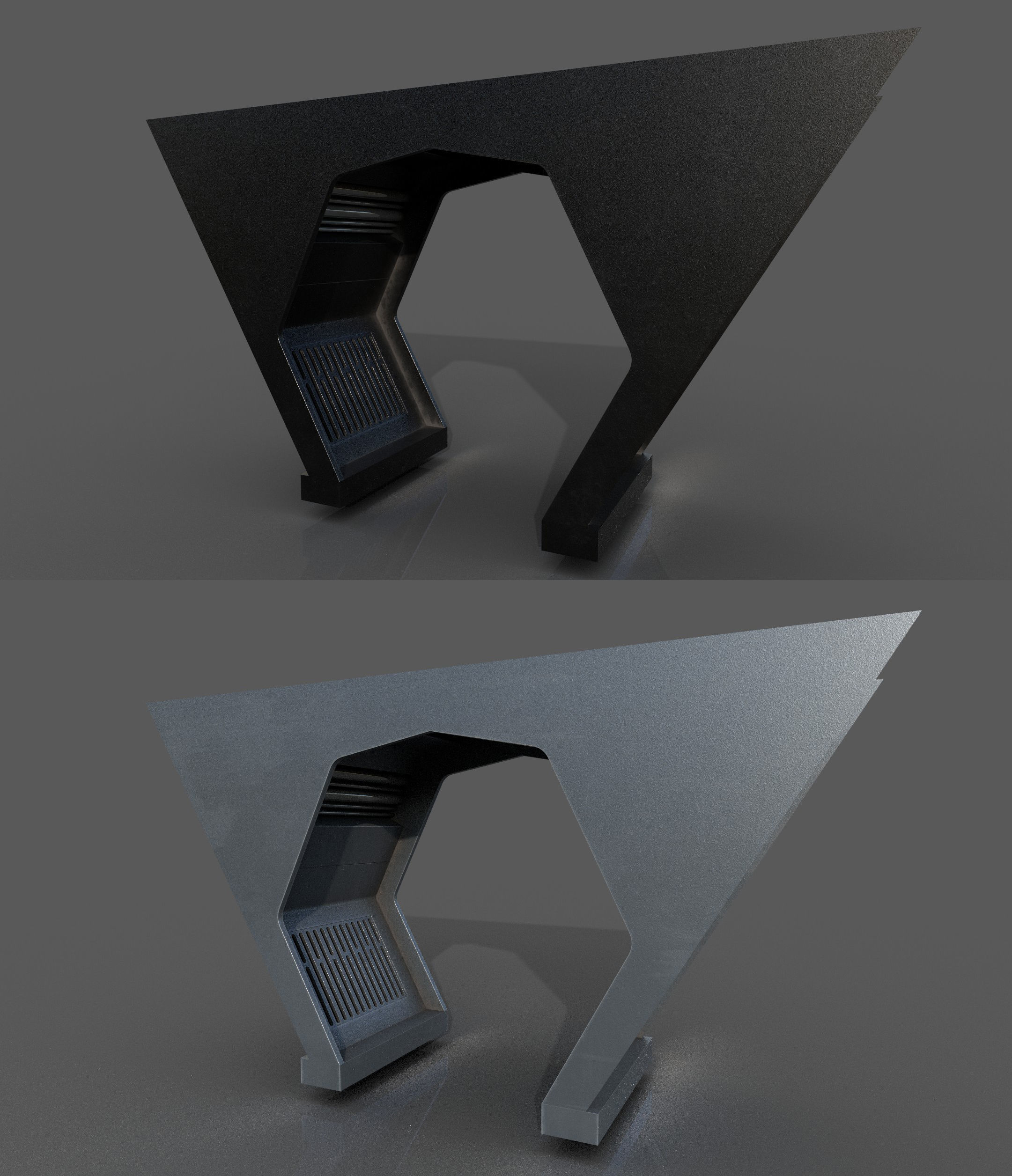 Imperial Style Corridor Asset Pack Low-poly 3D model_31