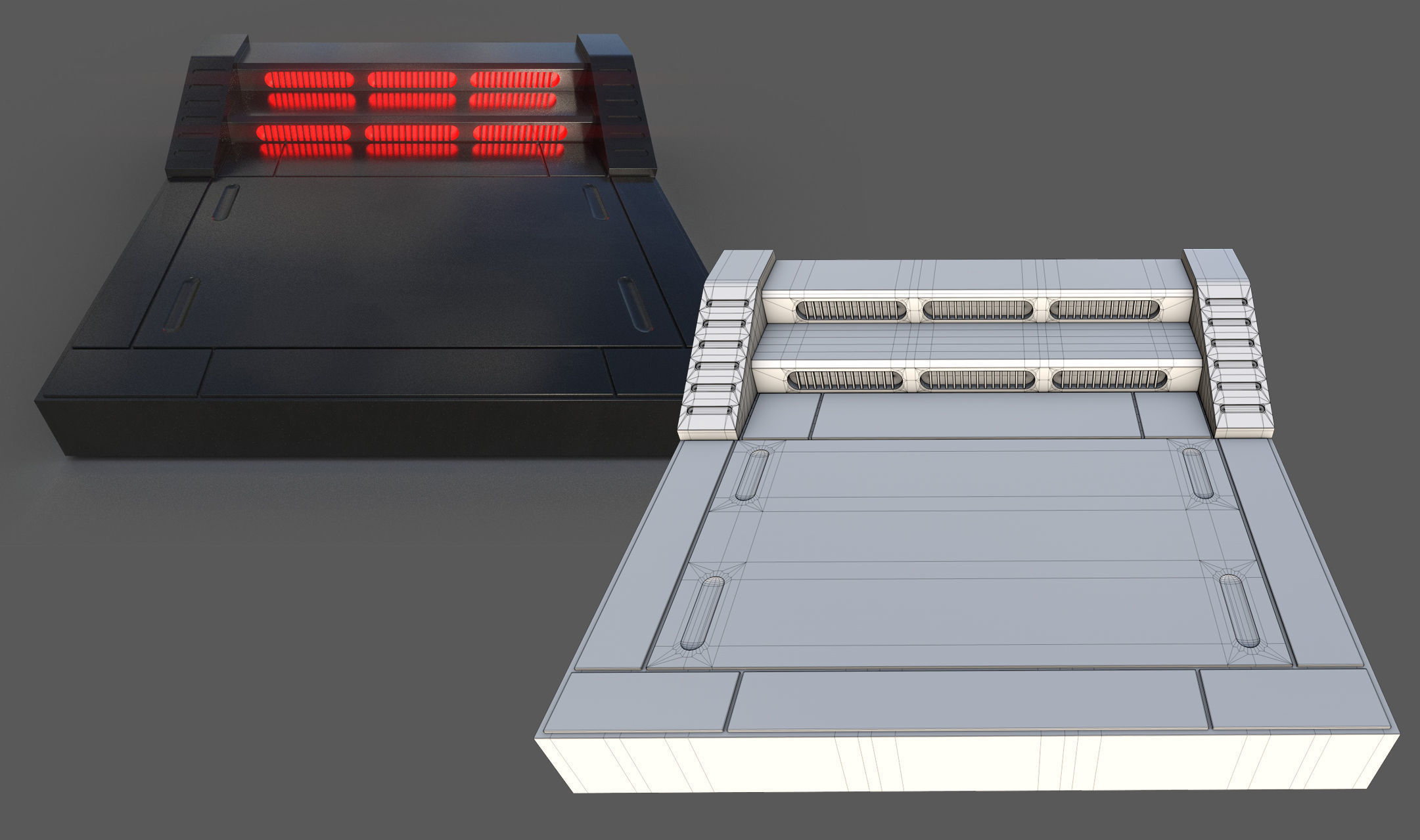 Imperial Style Corridor Asset Pack Low-poly 3D model_46