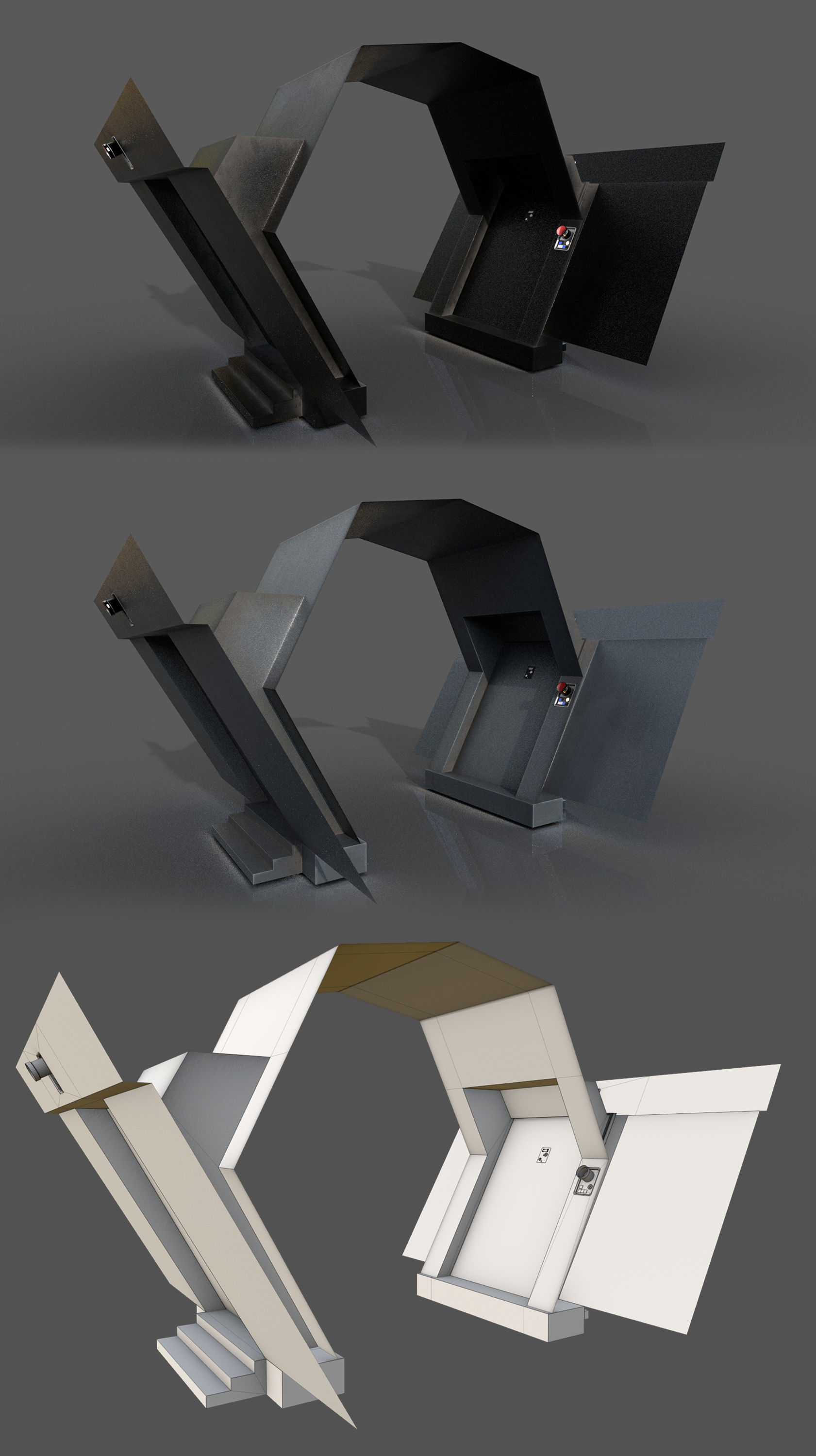 Imperial Style Corridor Asset Pack Low-poly 3D model_30