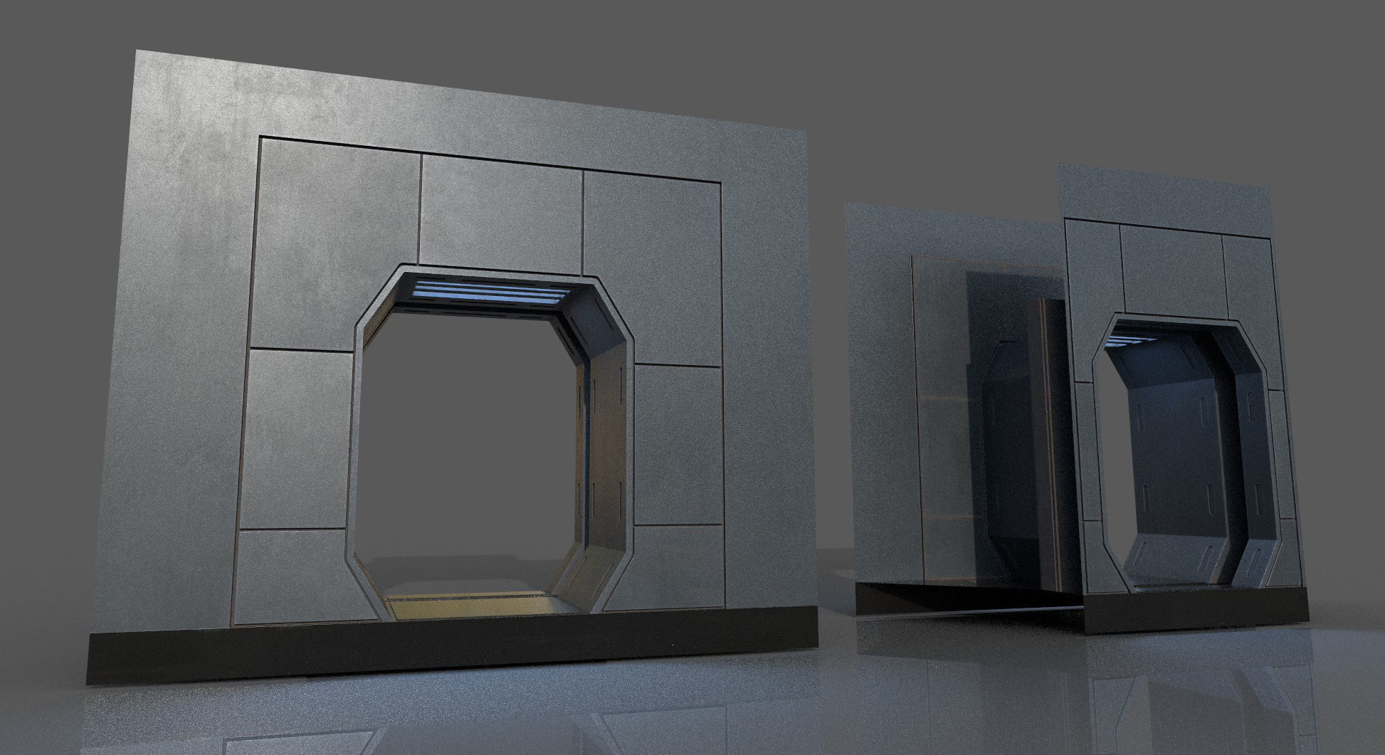 Imperial Style Corridor Asset Pack Low-poly 3D model_40