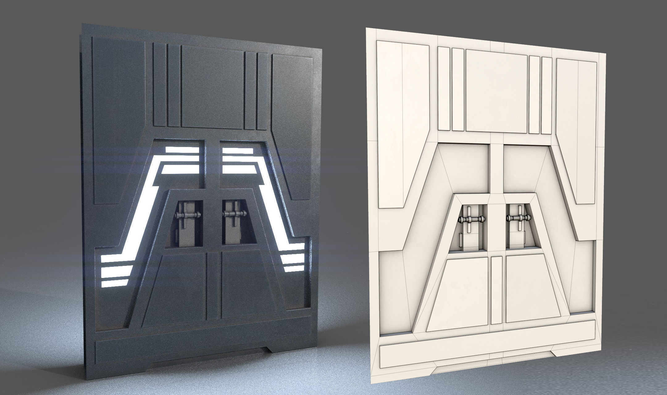 Imperial Style Corridor Asset Pack Low-poly 3D model_58