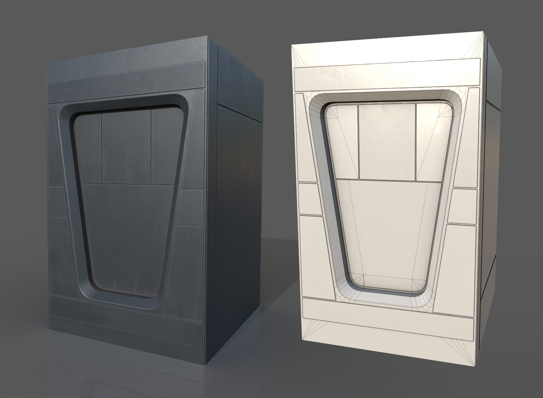 Imperial Style Corridor Asset Pack Low-poly 3D model_73