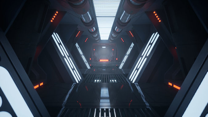 Imperial Style Corridor Asset Pack Low-poly 3D model