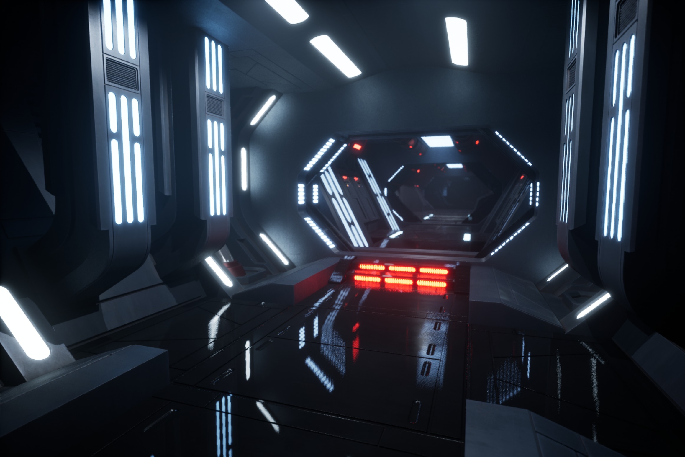 Imperial Style Corridor Asset Pack Low-poly 3D model_22