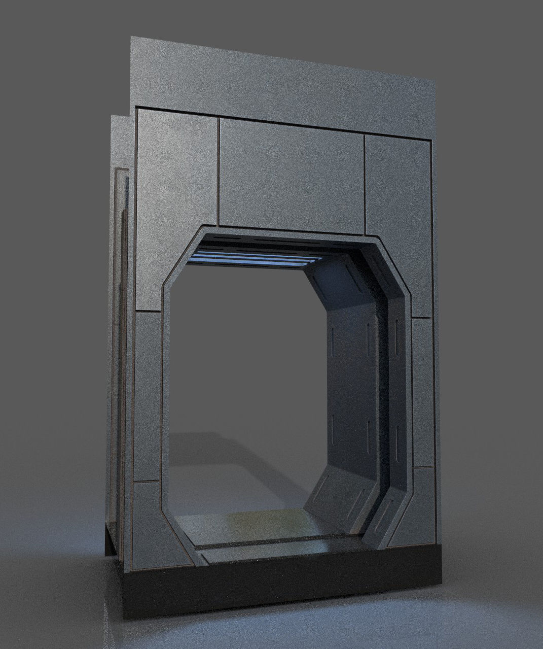 Imperial Style Corridor Asset Pack Low-poly 3D model_42