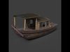 Chinese wooden boat   Low-poly 3D model_1