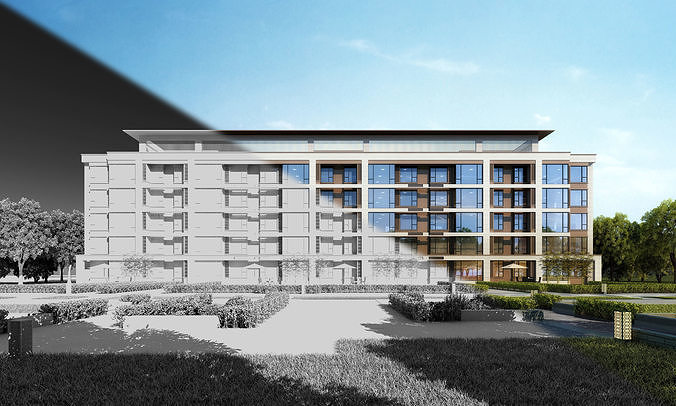 modern architecture 3D model 2
