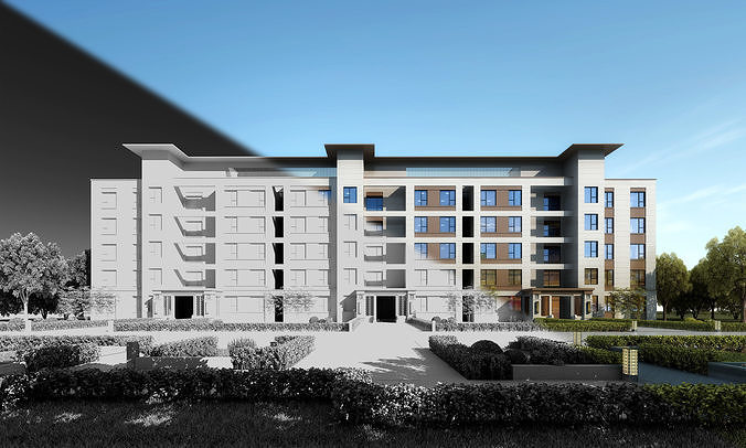 modern architecture 3D model 4